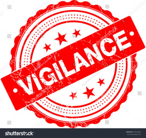 Stock Vector Vigilance Premium Quality Rubber Stamp 379316602